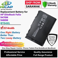 HICAP HP Laptop Battery BT04XL 52Wh for HP Elitebook Folio 9470M 9480M Laptop