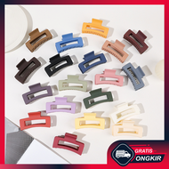 Gratis Ongkir - Jepit Rambut Doff Kotak Panjang / Jedai Persegi Panjang Doff Korean Style Import / J