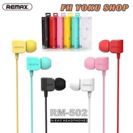 P14 FH YOKU SHOP 100% ORIGINAL SUPER BASS HIGH QUANLITY SOUND REMAX EARPHONE RM-502 EAR PHONE