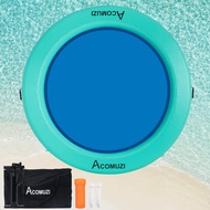 ACOMUZI 8FT Water Hammock Inflatable Floating Dock,Round Pool Hammock for Pool and Lake,Heavy Duty L