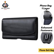 Lelaki 1 Lapisan Beg Tali Pinggang Beg Beg Kantung PU - 7 inci Telefon Lelaki Beg Fon Men Phone Bag 