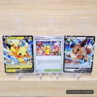 Pokemon Card Pikachu V 377/S-P & Eevee V 378/S-P & Fanfare Perayaan 374/S-P Festival Jakarta Promo F