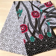 (Aj banyurip)Bisa COD Kain Batik Meteran Murah / Motif  Suket Teki Abu / Ilalang Putih / Rumput Laut