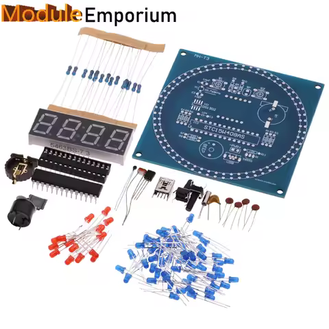 Rotating LED Display Alarm Electronic Clock Module Water Lamp DIY Kit Light Control Temperature DS13