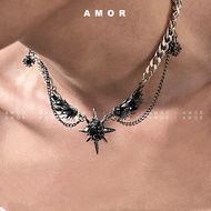 Dark Wind Mang Star Jewel Set with Diamond Wings Hip Hop Street Necklace, Unique Design for Men and 