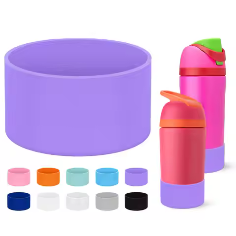 Silicone Boot Compatible with Owala Kids Water Bottle 16/14 oz, Anti-Slip Rubber Bottom Protective S