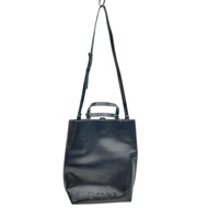 GANNI tote bag leather BLK plain A5132 Direct from Japan Secondhand