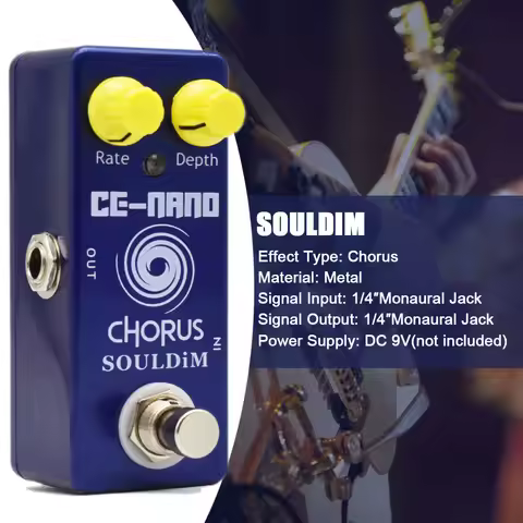 SoulDiM Chorus Mini Blue Guitar Effects Guitar Pedal Effect Guitar Effect Pedal True Bypass Full Met