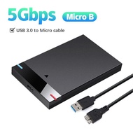 Enclosure HDD Case 2.5 Inch Micro B USB 3.0Type-C Cable External Hard Drive 5TB 5Gbps HD Portable St