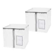 日本 3COINS - [日本主婦推薦] 半透明衣物收納袋(直式提把)2入組-淺灰 (L(31x34x33cm))