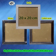 Photo frame without glass 20x20 cm minimalist black white brown fiber