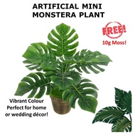 🔥🔥Malaysia Stock❗❗ 40cm Artificial Mini Monstera 9 Leaf Fake Plant Leave Foliage Home Office Decor A