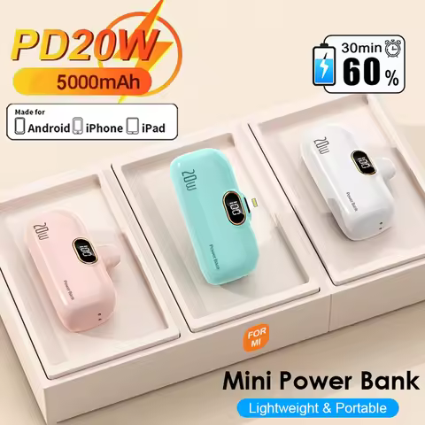 For Xiaomi Original 5000mAh Powerbank External Spare Battery Type-C Portable Charger For iPhone Sams