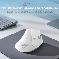 AJAZZ I300 Light Sound Edition Wireless Mouse Vertical Mouse Charging Bluetooth 2.4g Office Mouse Li