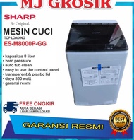 Ready New MESIN CUCI SHARP ESM 8000 8 KG 1 TABUNG ESM8000 TOP LOADING