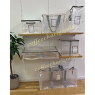 Japan 3COINS Transparent Storage Bag Clothing Moving Shopping Large