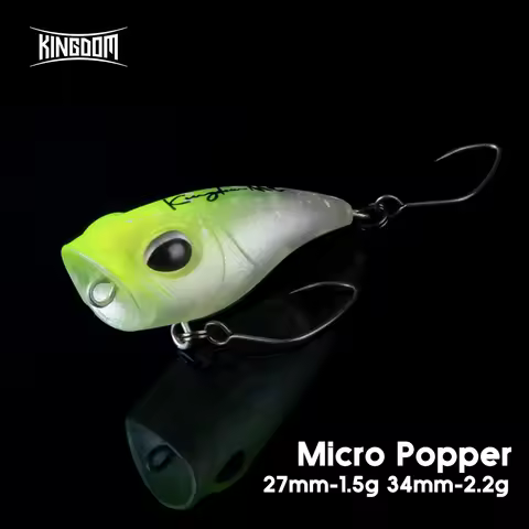 Kingdom Micro Expert Popper Lure 1.5g 27mm 2.2g 34mm Artificial Floating Crankbait Topwater Hard Wob
