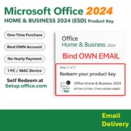 Lifetime Email Bind Microsoft Office Home Business 2024 Own Account Retail Key ESD 1 Device Mac Wind