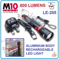 M10 Aluminium Rechargeable 5W LED Flashlight 600 lumens LE-285 recharge BATTERY TORCHLIGHT TORCH LIG