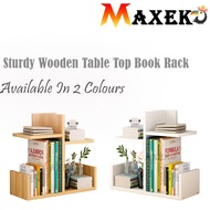 MAXEKO 🕊  D4383 Sturdy Wooden Table Top Book Rack Book Shelf Table Organizer Rak Buku