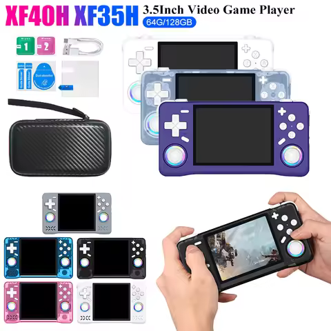 XF40H XF35H 3.5Inch Retro Game Console 64G/128GB Portable Handheld Video Game Player Open Linux Syst
