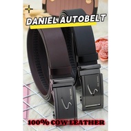 BELT AUTOBELT DANIEL 100% GENUINE LEATHER AUTOMATIC BUCKLE BELT FOR MEN BOY BOYFRIEND FATHER LELAKI 