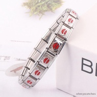 Valentine's Day Fashion Jewelry Accessories Retro Personality Module Bracelet Stainless Steel Elastic Bangle Wristband Bracelets
