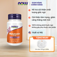 Viên uống Melatonin 3mg Now (60 viên) tác dụng nhanh hỗ trợ cải thiện giấc ngủ