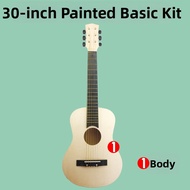 Travel Size 30 Inch Wooden Folk Guitar for Beginners New Players Student Practice Guitar Easy to Car
