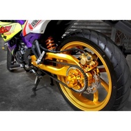 KOZI RIM RS150 / Y15ZR SINGLE ARM &SPORT RIM COMPLETE SET SWING ARM GOLD EMAS FORK SET RACING BRAKE 