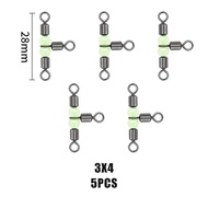 Crossline Rolling Swivel T Shape 3 Cabang Kili-Kili Pancing Stainless (Glow In The Dark) Harga Untuk