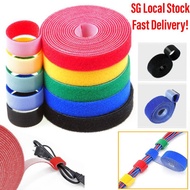 【Local stock】5M Wire Organizer Velcro Cable Ties Velcro Straps Tape Adhesive Fastener Tape Magic Hooks Loops Cable Tie