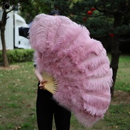 CAEIORE Handheld Fur Fan, 30*52cm 35*60cm 12 Bones Folding Fan, Runway  Props Big Red Ostrich Carniv