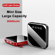 20000mAh Portable Mini Power Bank Mirror Screen LED Display Powerbank External Battery Pack Poverbank For phone