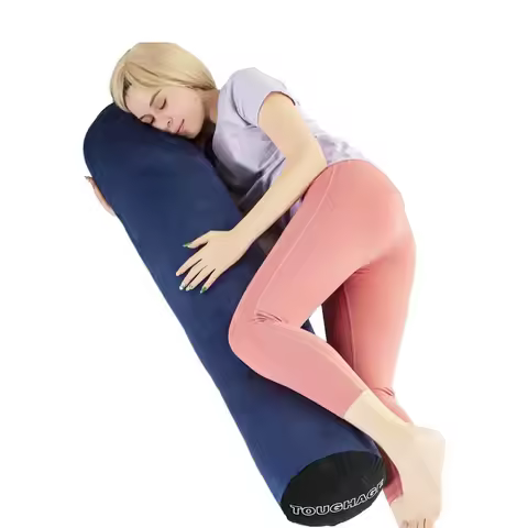 Multifunction Inflatable Bolster Pillow Long Round Body Cushion Velvet Tube Roll Cylinder Bed Boyfri