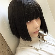 T TSE Wig Super A Female Short Hair Black Full Headgear One Sword Jockey Cyberpunk Sexy Hot Girl Mec