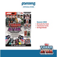 TOPPS Turbo Attax Formula 1 F1 Starter Pack 2025 ( 20 Trading Cards & 2 Exclusive Cards ) TCG Board 