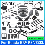 Hivotd Car Carbon Fiber Pattern Full Set Decorative Cover,chrome Plating Interior and Exterior Accessories,Automotive Modification Parts for Honda HRV HR-V RS VEZEL 2022 2023 2024