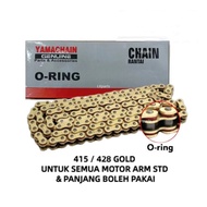 [ 415 / 428 X 132L ] YAMAHA CHAIN O RING GOLD RANTAI HARDEN STEEL O-RING EMAS 415 428 132L ORING AJI