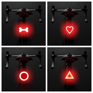 Super bright bicycle tail lights, creative circular heart-shaped star shaped, USB charging, mountain bike lights, night riding safety warning lights