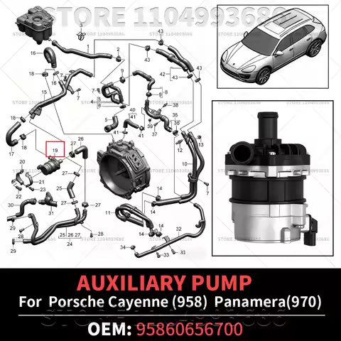 For Porsche 2011-2018 Cayenne (958) 2012-2016 Panamera (970) Auxiliary Pump OEM 7P0965567 9586065670
