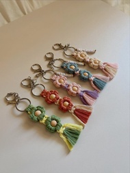 小花編織鑰匙圈包包裝飾