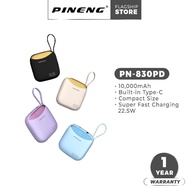 1 Year Warranty Original Pineng PN-830PD 10000 mAh Power Bank | 22.5W Fast Charging Build In Cable (