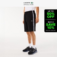 Lacoste Men's Cotton Flannel Jogger Shorts - Lifestyle ( White / Black ) - GH5074