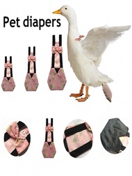 1 件裝粉紅色火烈鳥圖案印花寵物尿布適合鵝、雞和鴨