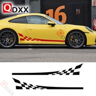 Racing Flag Graphics Sticker Car Door Side Skirt Vinyl Decals For Porsche 911 997 Exterior Accessori