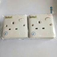 【2Gang】 40/.0076 Socket Extension Box | Trailing Extension Wayar 13A Socket Box