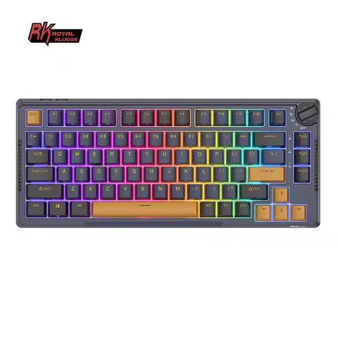 RK Royal Kludge H81 Gasket Structure Mechanical Keyboard 81 Key RGB Backlit Tri-mode 2.4G Wireless B