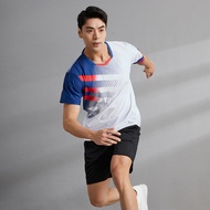 เสื้อยืดแบดมินตันชายเสื้อเทนนิสชายเสื้อลายกีฬาปิงปองชุดออกกำลังกายเสื้อแห้งพอดีกับ Ms เครื่องแบบชุดก
