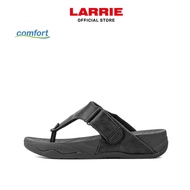 (ONLINE EXCLUSIVE) LARRIE Kasut Lelaki Hitam T-Strap Flat Selipar 592201-YK1SV
